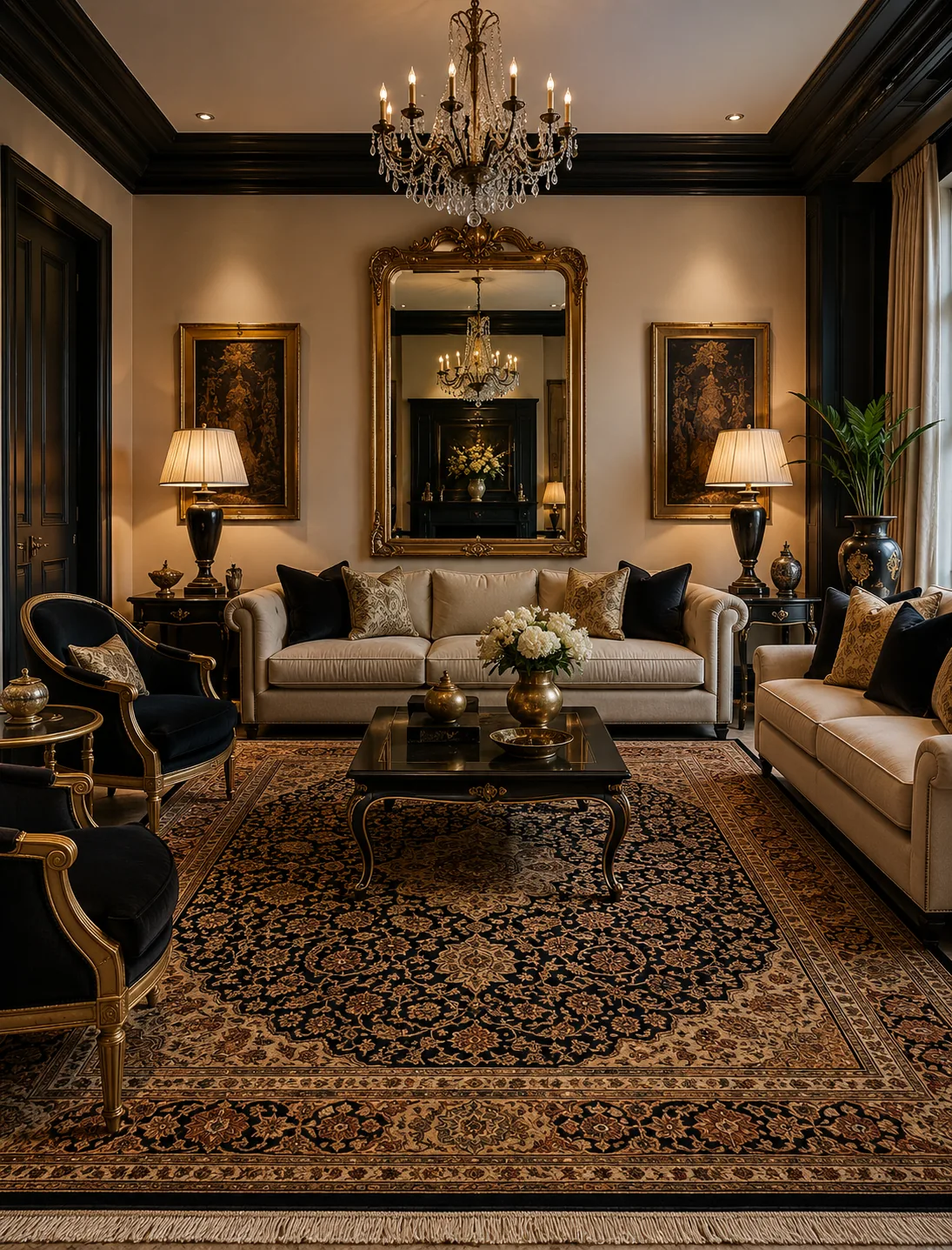 Interior con alfombra